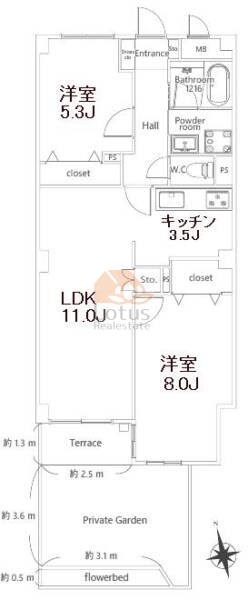 サンハイツ哲学堂103間取（2LDK）