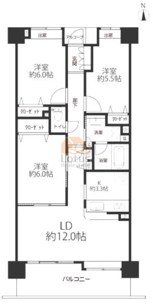 ラスティアガーデン312間取（3LDK）