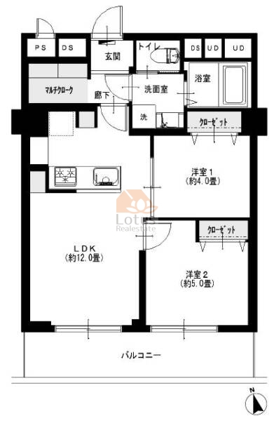 ニューハイツ大森1107間取（2LDK）