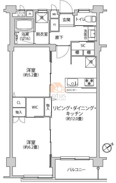 深川住宅805間取（2LDK）