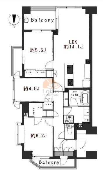 木場パークホームズ303間取図