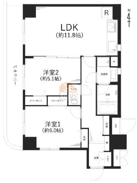 アムス野方303間取（2LDK）