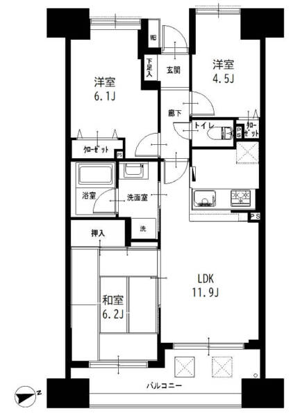 ダイアパレスラセーヌ小台公園311間取図