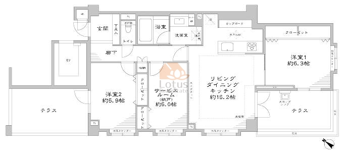 グランリックス文京千石102間取（3LDK）