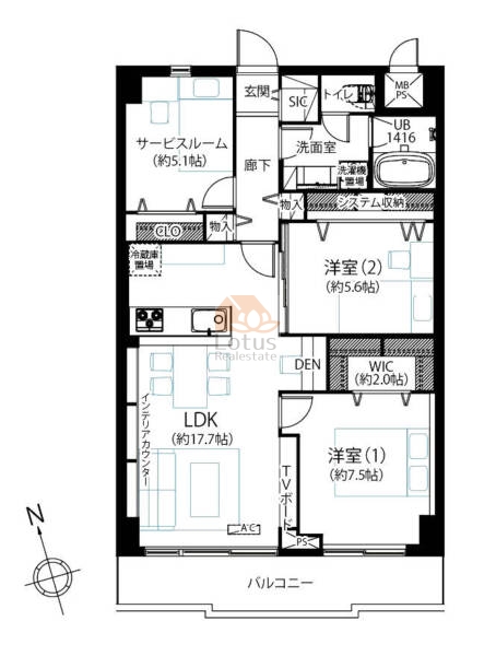 ウェルフェアグリーン南砂209間取（2SLDK）