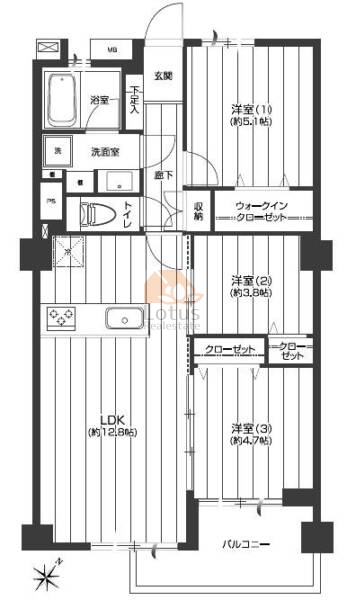南砂住宅８号棟524間取図