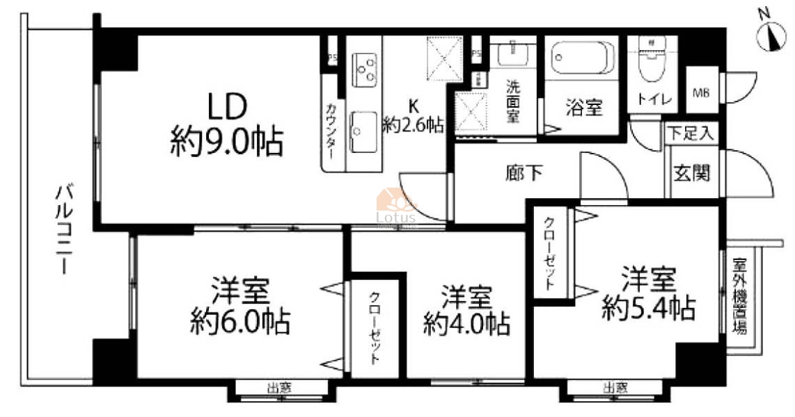 セザールパークサイド南大井402間取図