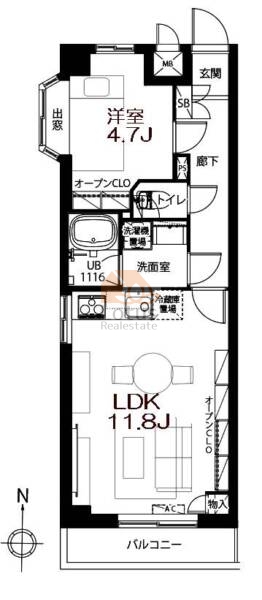 チサンマンション滝野川305間取（1LDK）