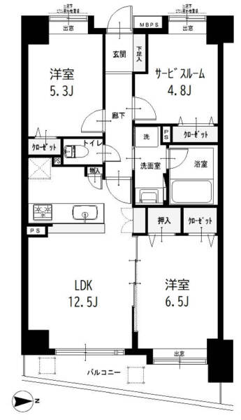 レクセルマンション新小岩304間取図