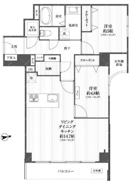 ドルミ代々木5階間取（2LDK）