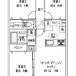 ライオンズマンション一之江弐番館104間取り