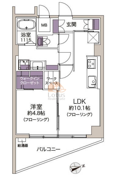 藤和八丁堀コープ２205間取（1LDK）