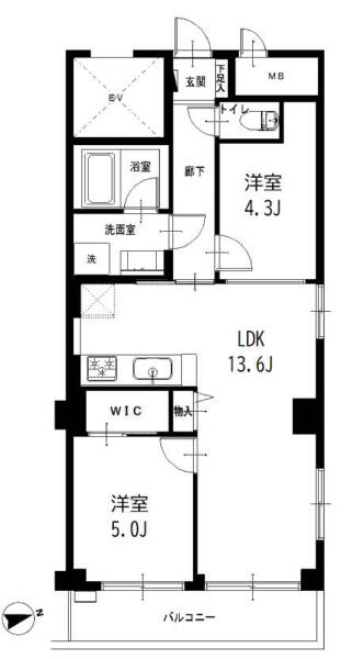 西荻日伸ハイツ301間取図