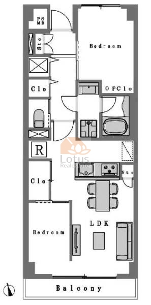 ライオンズマンション言問407間取図