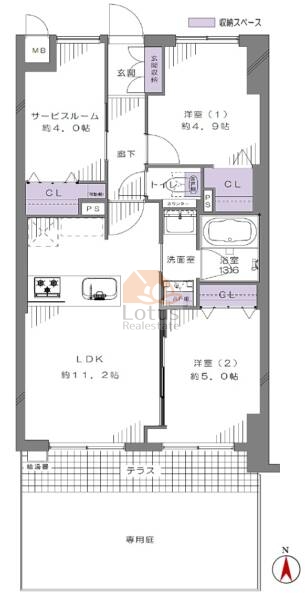 ワコーレ綾瀬３102間取（2SLDK）