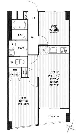 東中野フレンドマンション2階間取図