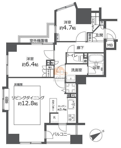 レジェンド松が谷203間取（2LDK）