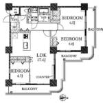 ツインタワー住利住吉館2001間取り