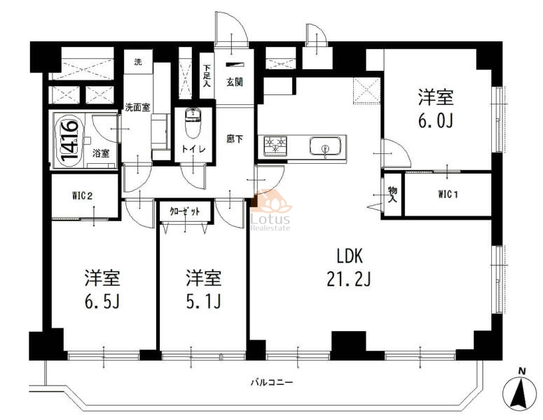 パシフィックニュー豊玉501間取（3LDK）