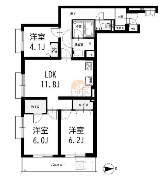 百花園パークファミリア111間取図