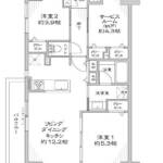 ロイヤルタワー旗の台901間取図