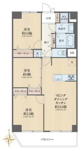 マンハイム西大島1階間取図