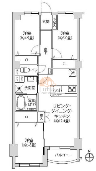 エクメーネ新小岩親水公園305間取図