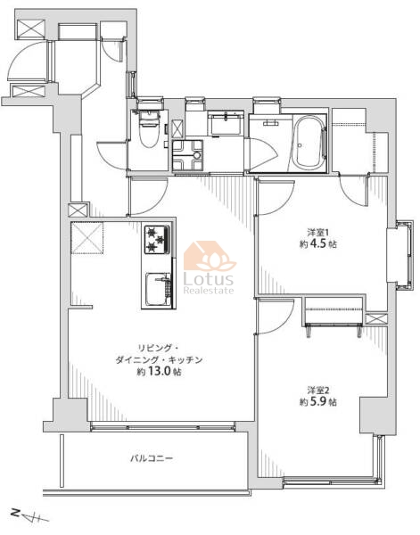 リックスアルファ503間取（2LDK）