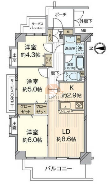 藤和シティホームズ亀戸701間取（3LDK）