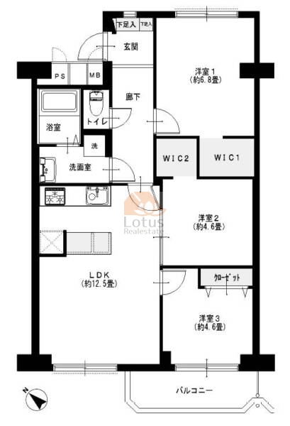 東武西新井東口サンライトマンション909間取図