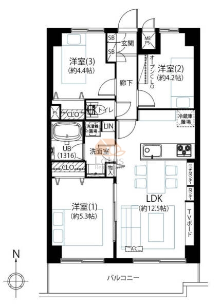 エクレール北千住503間取図