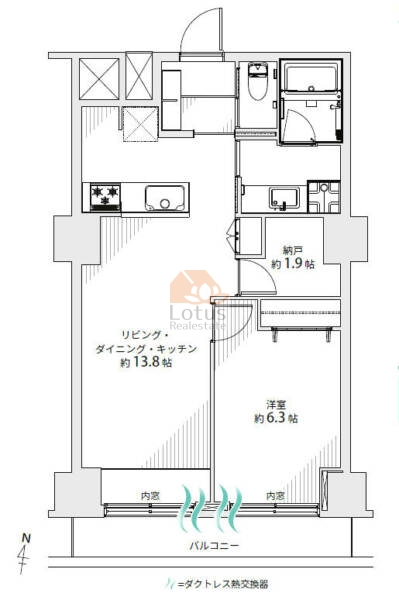 マンション第２明大前303間取（1LDK）