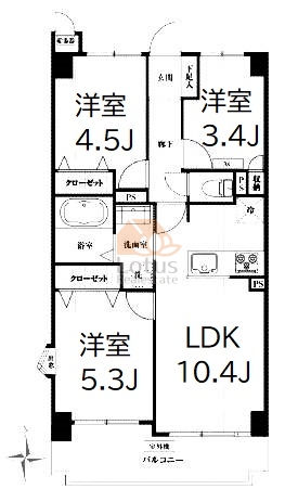 ニックガーデンステイツ白鳥4階間取図