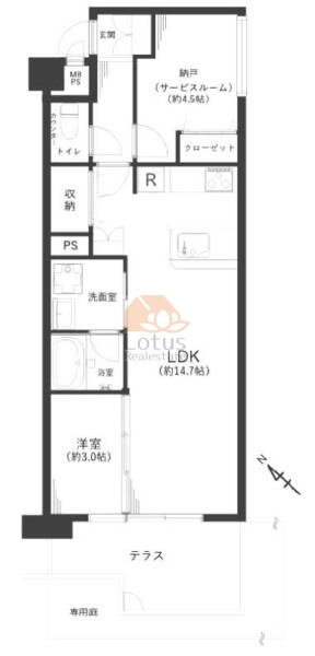 ライオンズマンション千石105間取図