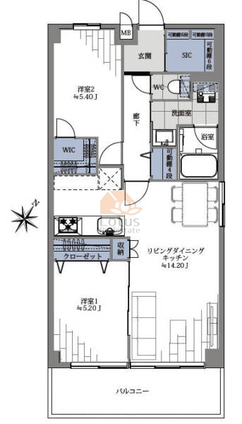 秀和月島レジデンス303間取図