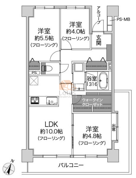 グレイスコート練馬桜台607間取（3LDK）