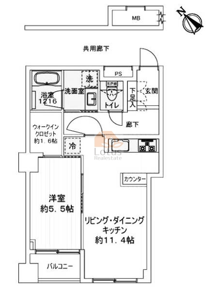 ライオンズマンション駒込第２206の間取（1LDK）