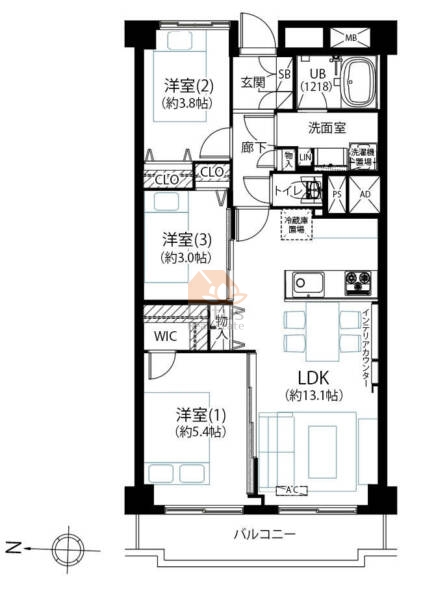 西尾久ビューハイツ602間取図