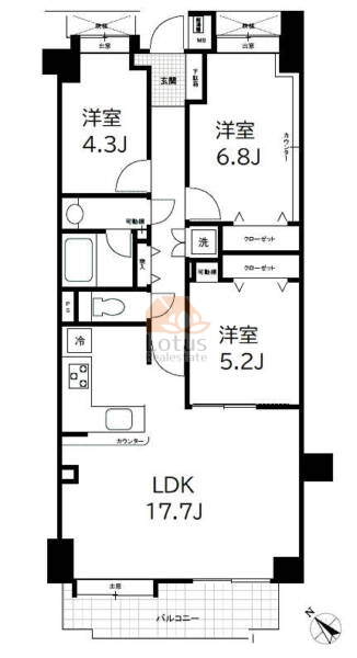 モアステージ墨田104間取（3LDK）