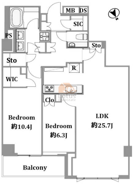 ウエリス代官山猿楽町テラス206間取図