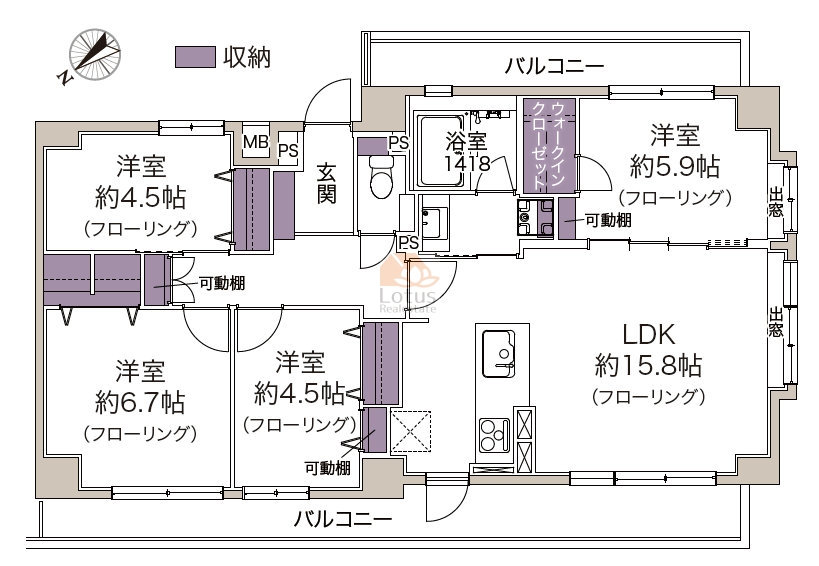 イトーピア豊島園パルテール307の間取（4LDK）