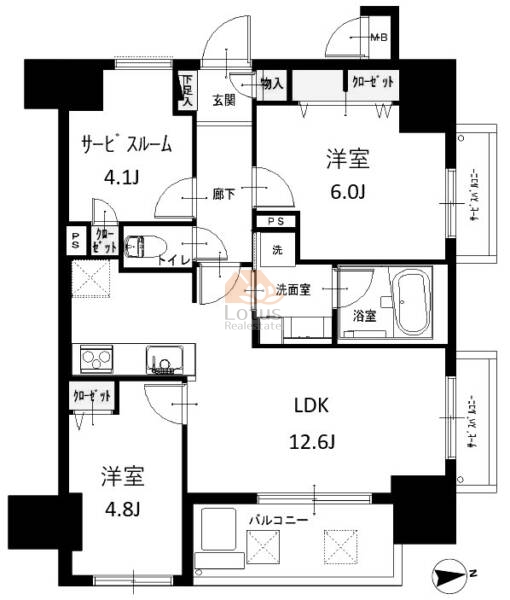 アークプラザ西日暮里1003の間取（2SLDK）