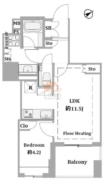 ブランズ明石町1201間取図