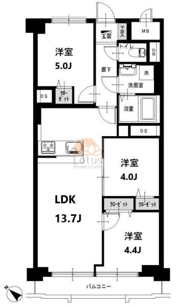 大生新小岩ハイツ211間取図