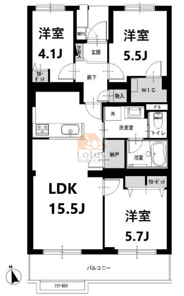 高井戸ハイデンス305間取図