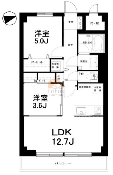 上町マンション1111の間取（2LDK）