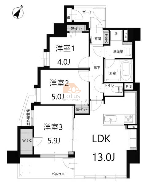 ローズアヴェニュー西巣鴨1001間取図