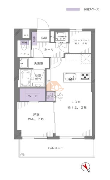 藤和日暮里駅前コープ702の間取（1SLDK）