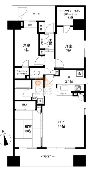 クレストフォルム南砂サウススクエア14階間取図