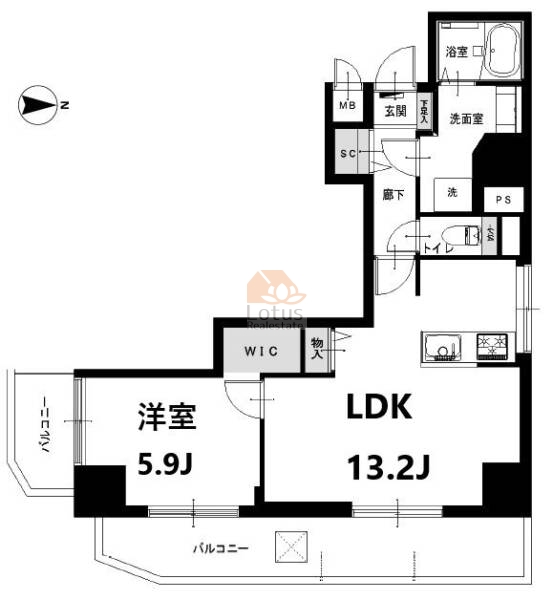 マンション第２木場303間取図